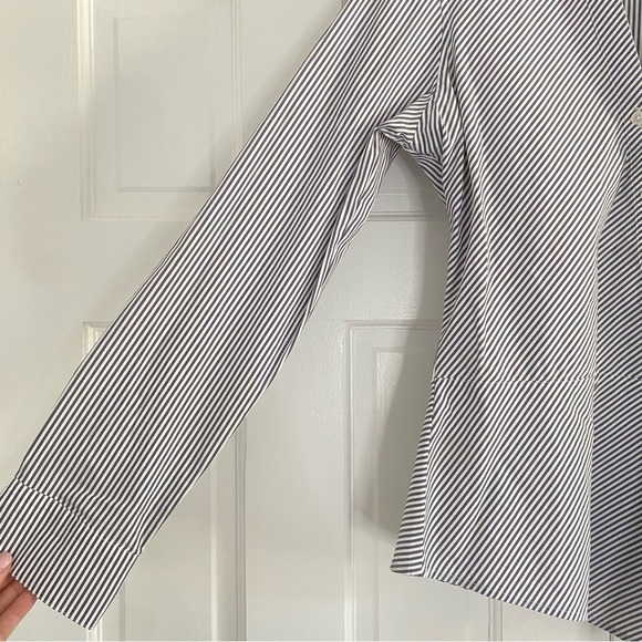 DKNY Asymmetrical Navy and White Button Down Shirt - Picture 2 of 5